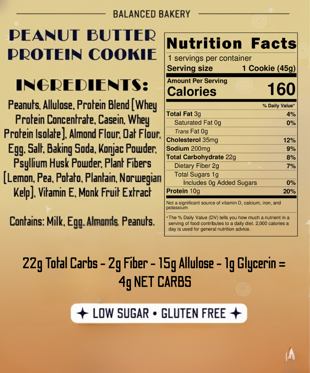 Low Glycemic, High Protein Cookies (preorder)