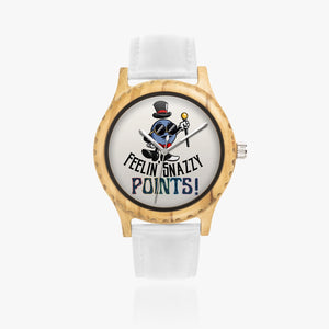 POINTS! Wooden Watch w/ Leather Strap by SNAZZY
