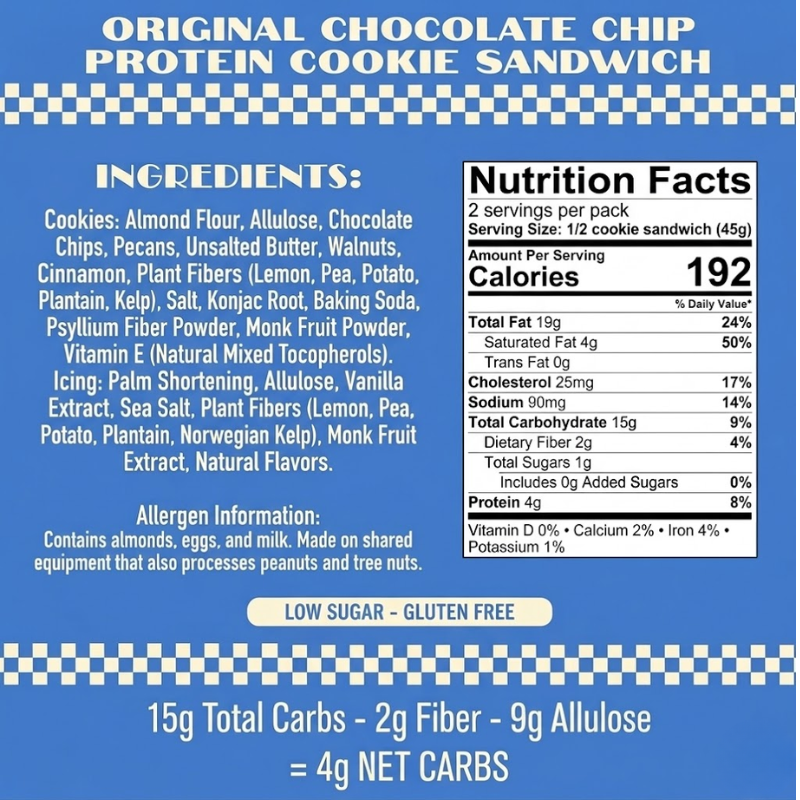 Low Glycemic, High Protein Cookie Sandwich Cookies
