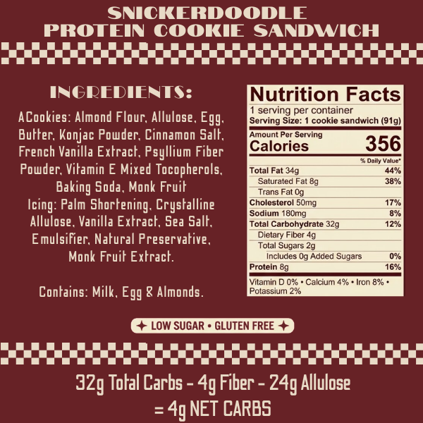 Low Glycemic, High Protein Cookie Sandwich Cookies