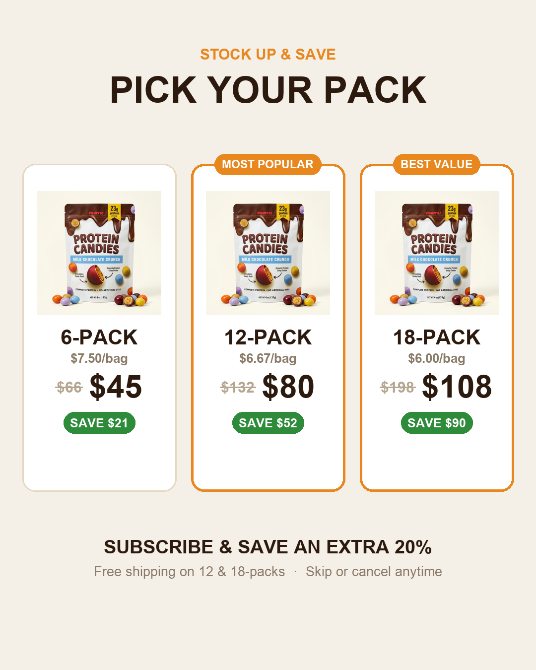 POINTS! Protein Candies — Milk Chocolate Crunch (4oz)
