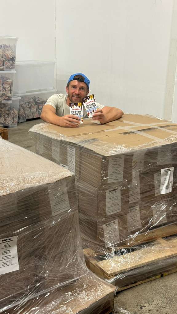 POINTS! founder holding Protein Candies