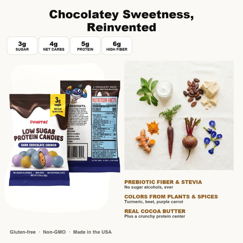 Low Sugar Dark Chocolate Crunch Protein Candies