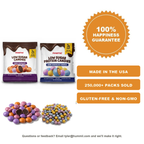 POINTS! Dark Chocolate and Crunch packs with 100% happiness guarantee, made in the USA, 250,000+ packs sold, gluten-free and non-GMO