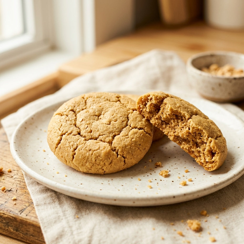 Peanut Butter Protein Cookies, 10g protein, low sugar, gluten free